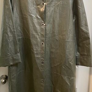 Metallic Green  Emil Rutenburg Long Coat- Luxury -Small